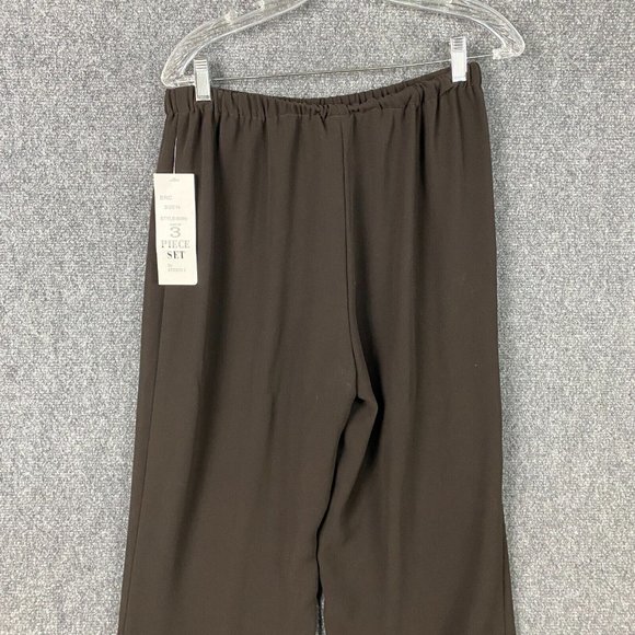 Studio 1 Pants Women's Size 10 Pull On NWT Stretch Dark Brown 100% Polyester - Picture 7 of 10